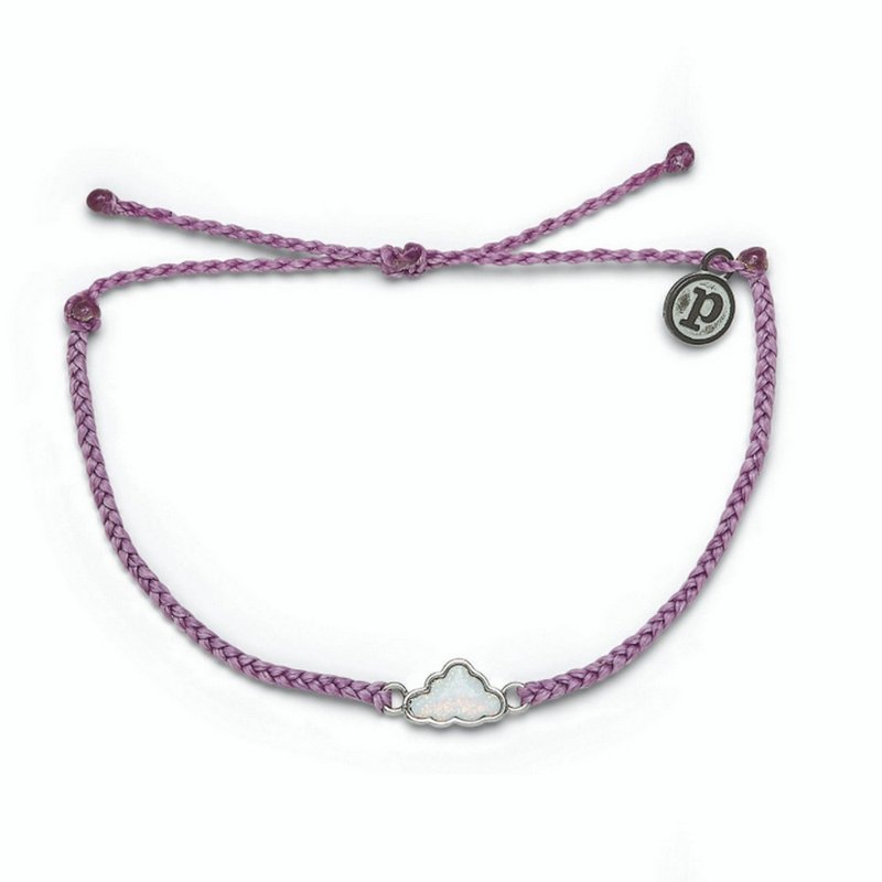 Pura Vida American Handmade OPAL CLOUD Silver Cloud Opal Purple Adjustable Bracelet - สร้อยข้อมือ - วัสดุกันนำ้ สีม่วง