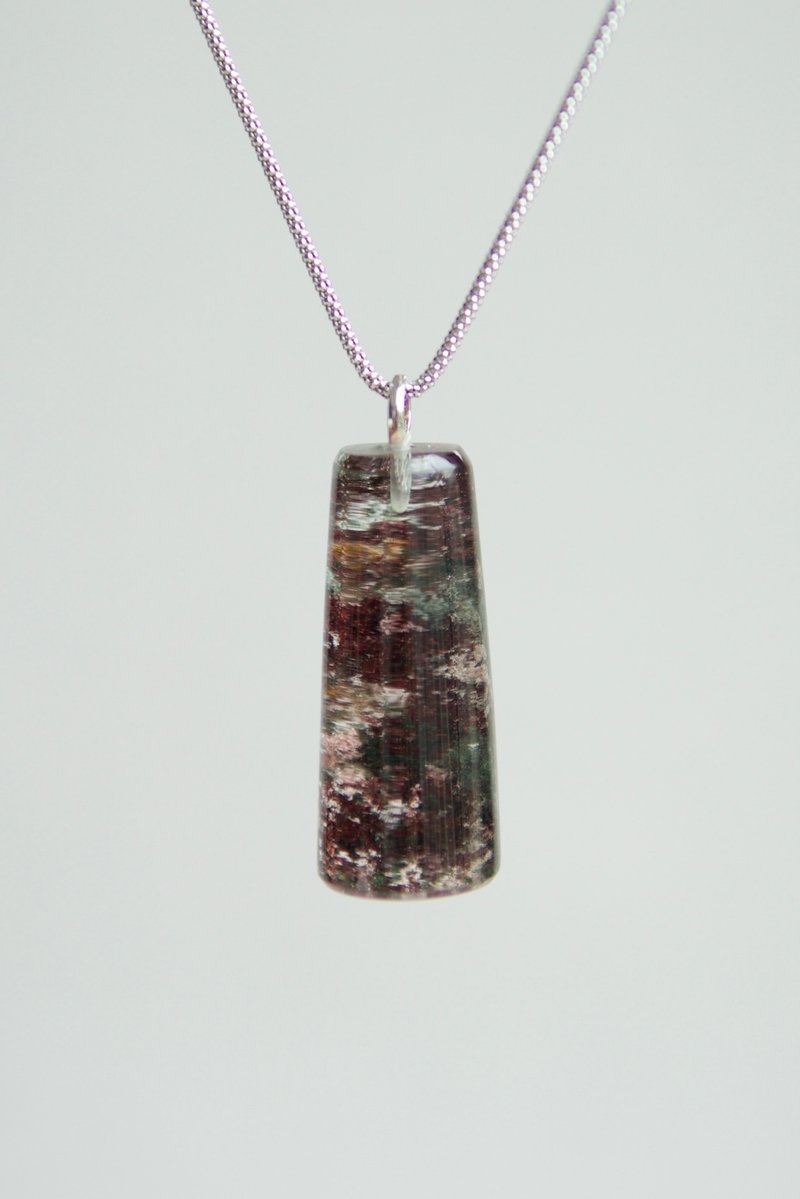 Natural Color Ghost Four Seasons Ghost Crystal Pendant S925 Silver Necklace - สร้อยคอ - คริสตัล 