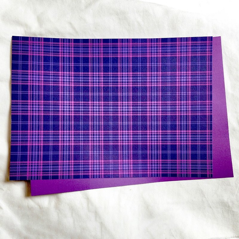 Tartan checkered Violet 50sheets Design Paper (honne market) - วัสดุห่อของขวัญ - กระดาษ สีม่วง