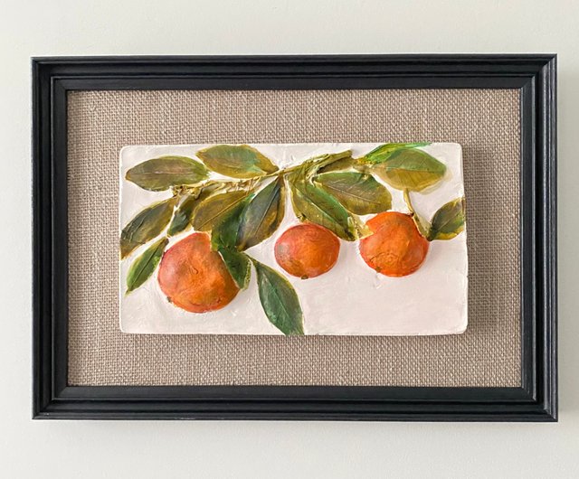 【原画　秋みかん】手描き　果物アート　顔彩絵の具使用　A4１点もの　額付き 原画 秋みかん】手描き 果物アート 顔彩絵の具使用 A41点もの 額付き 原画