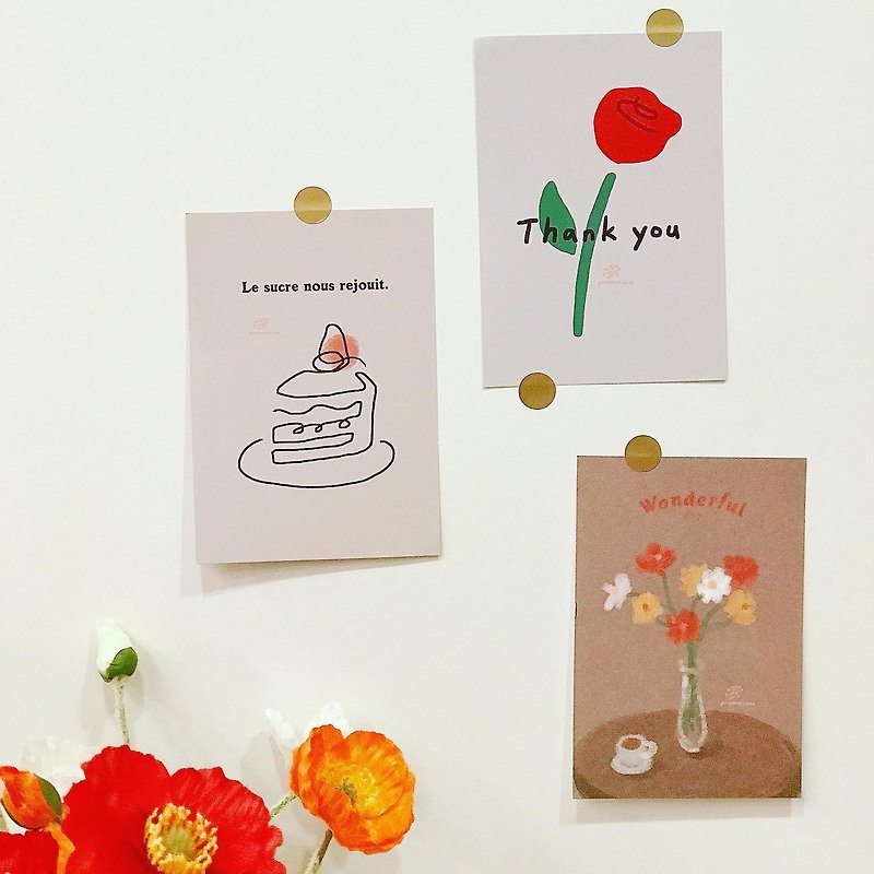 Postcard//You are as beautiful as a cake// Take pictures with small cards in style - Cards & Postcards - Paper Pink