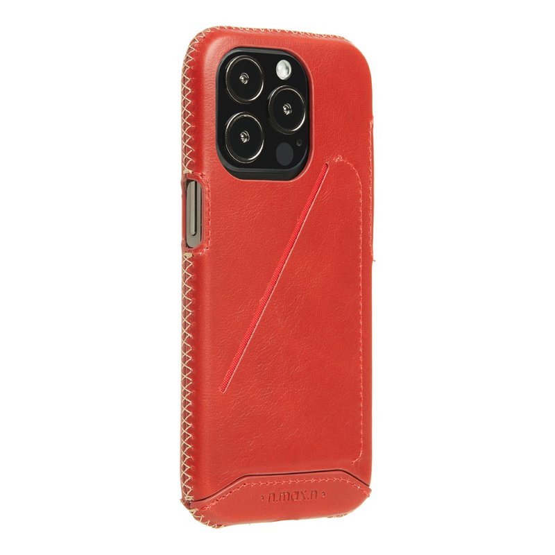 iPhone14 Pro 經典系列全包覆手機皮套-辣椒紅 - 手機殼/手機套 - 真皮 