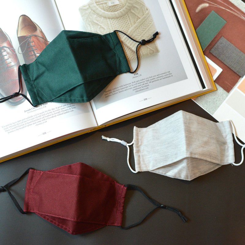 Hill Pantone Facemask  - handmade 4 layers 100% double yarn cotton - 口罩/口罩收納套 - 棉．麻 
