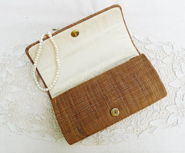 Burlap clutch purse clearance