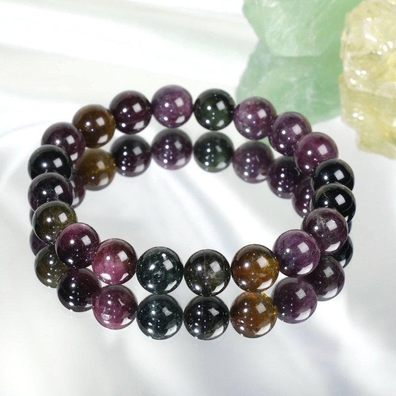 #549One Picture One Thing/8.5mm Black Rose Tourmaline Crystal Bracelet Black Beauty Tourmaline Beauty and Health - สร้อยข้อมือ - คริสตัล หลากหลายสี