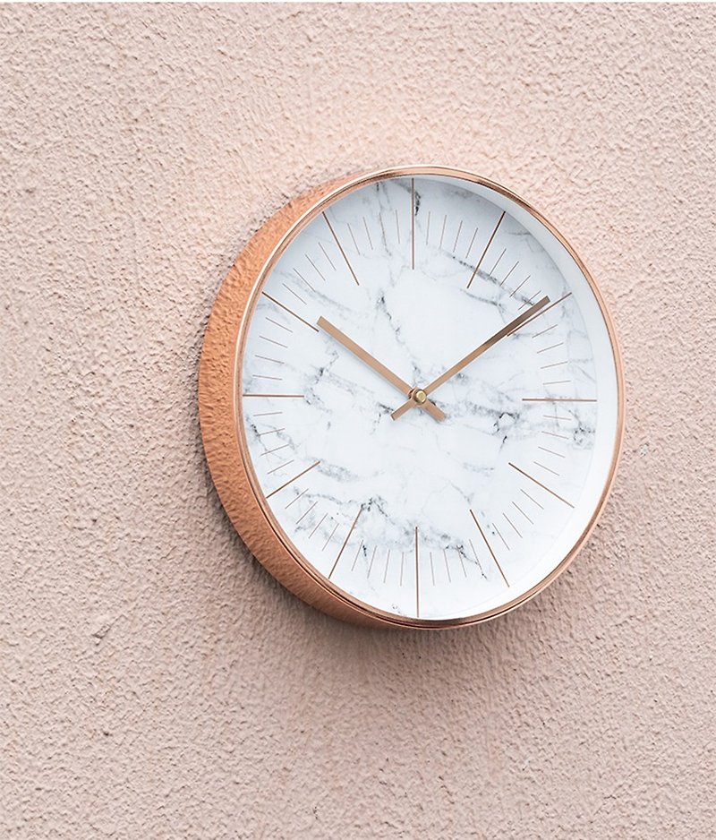 Classic - Modern Marble Rose Gold Wall Clock Clock Silent / Made in Taiwan - Clocks - Rose Gold Silver