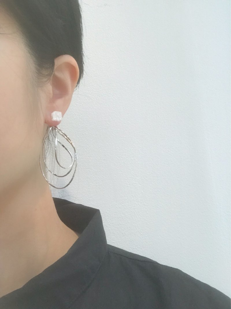 Crack crystal earrings - ต่างหู - เครื่องเพชรพลอย สีใส