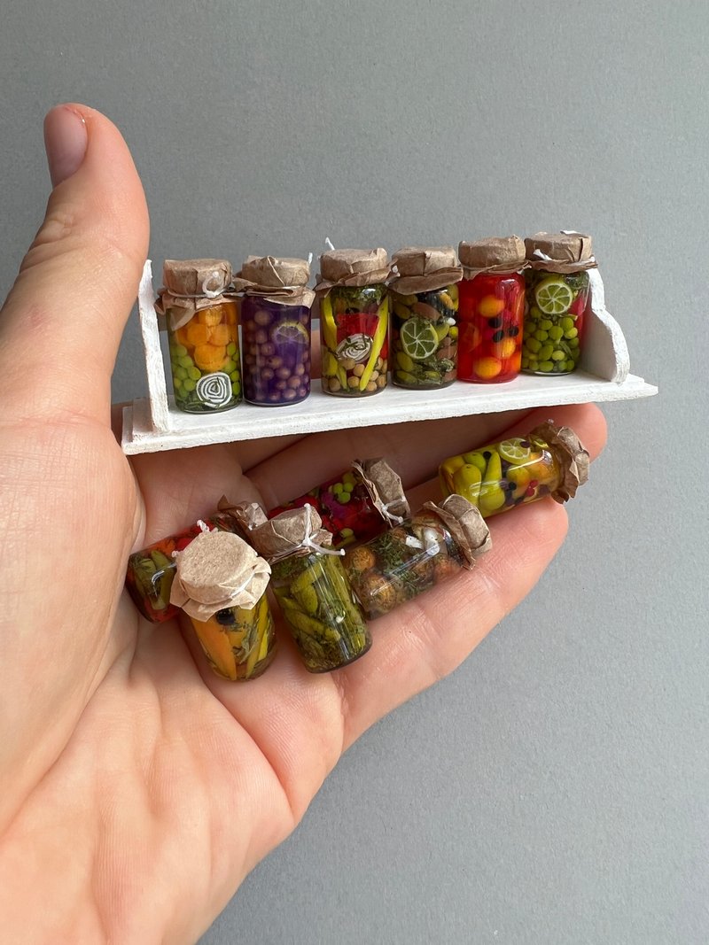 Miniature jars 15 pc for dollhouse - 公仔/玩偶 - 其他材質 多色