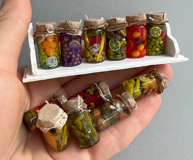 Mini Glass Spice Jars with Rack - Dollhouse Haven