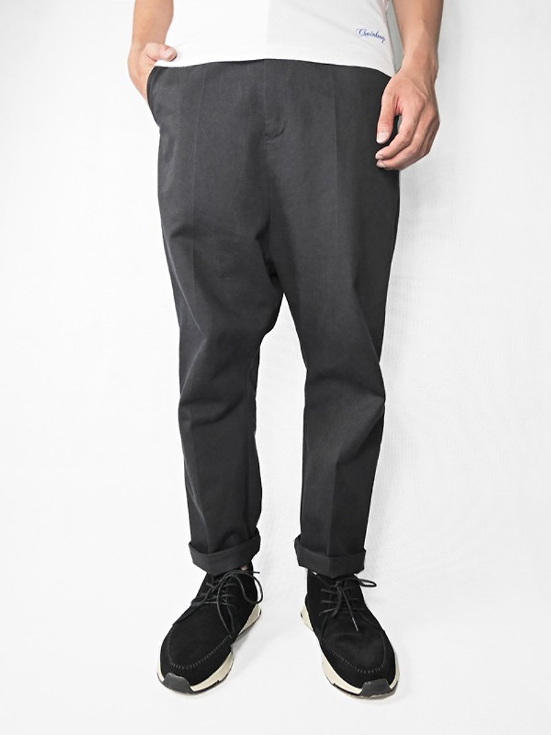 【Homemade goods】 Chainloop low-grade suit pants last one - Men's Pants - Cotton & Hemp Black