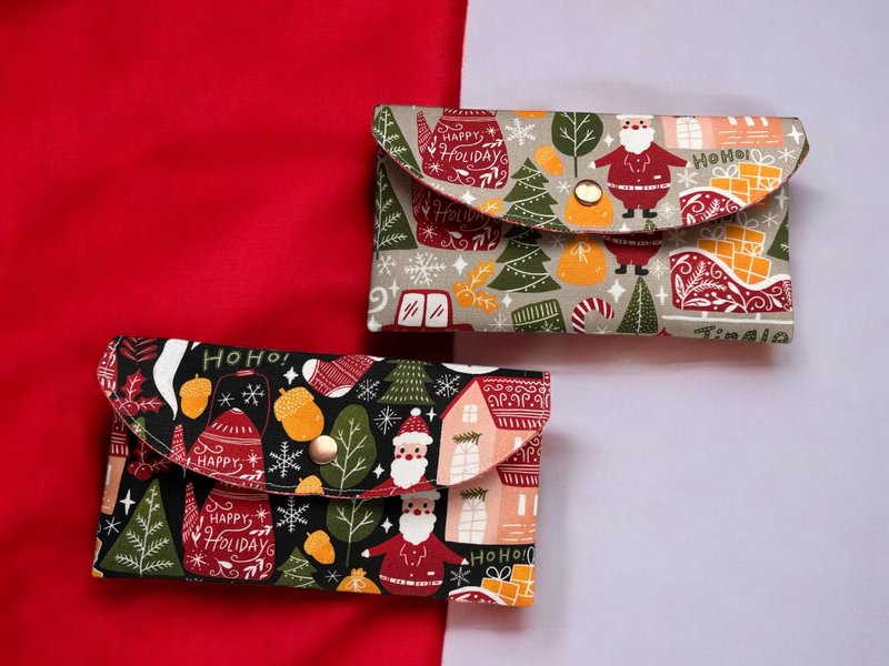 Handmade passbook bag. Red envelope bag. Christmas - Toiletry Bags & Pouches - Cotton & Hemp Multicolor