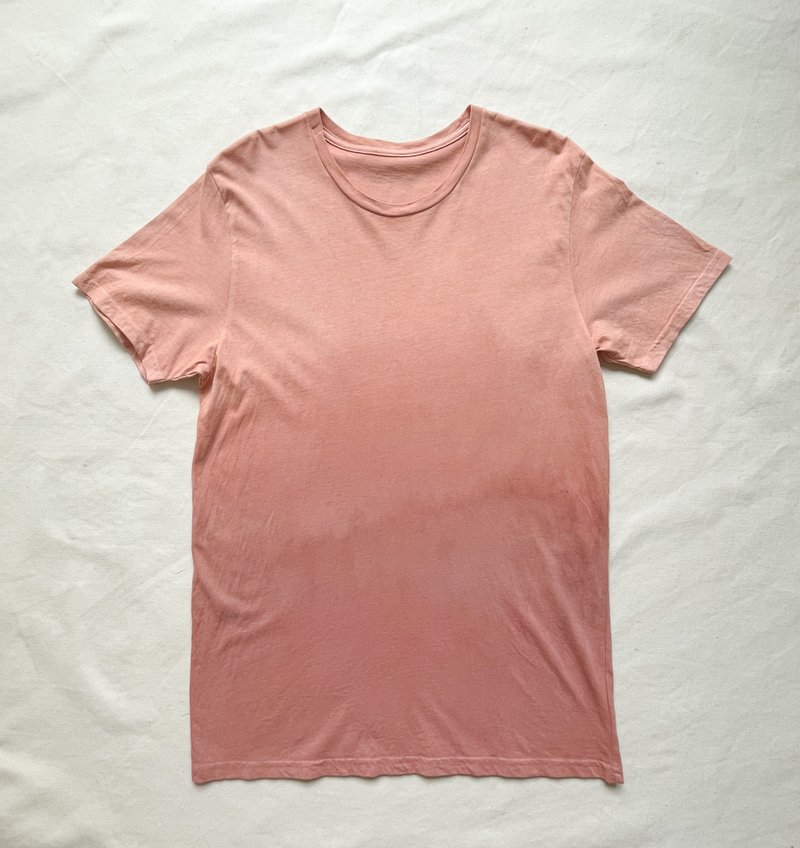 Before Sunset Organic cotton T shirts　藍染 泥染 染色 Mud dyed 夕日を纏う - 女 T 恤 - 棉．麻 橘色