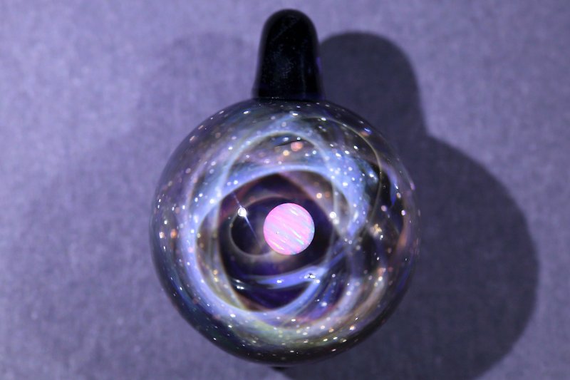 Spiral Galaxy Glass Pendant no. 991 - สร้อยติดคอ - แก้ว สีนำ้ตาล