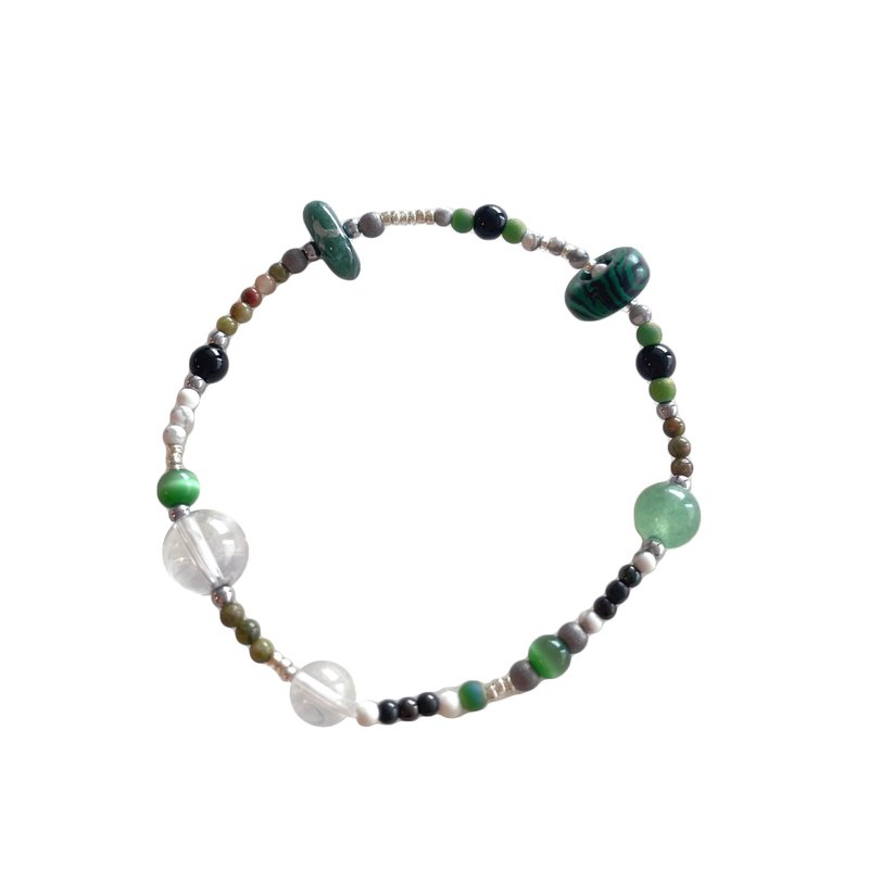 Green Natural Stone Bracelet 014 - 手鍊/手環 - 寶石 綠色