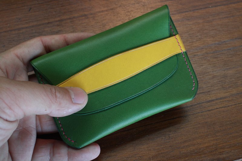 Handmade Leather Goods Card Holder 01 Leather Business Card Holder (16CH01) - Card Holders & Cases - Genuine Leather Green