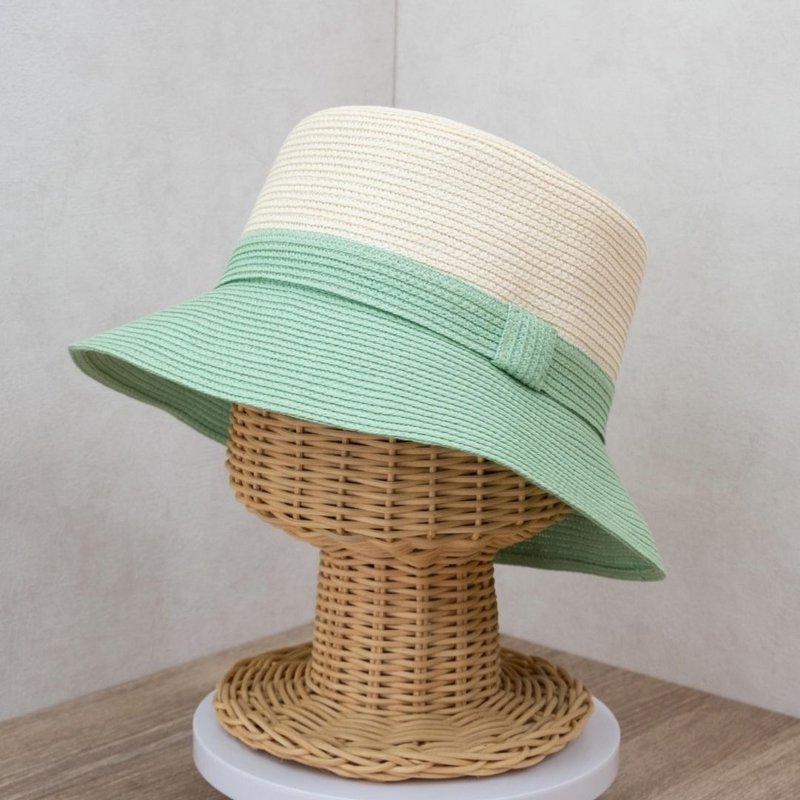 [Made in Taiwan] Classic fisherman hat, off-white mint paper braided hat, washable - Hats & Caps - Paper Green