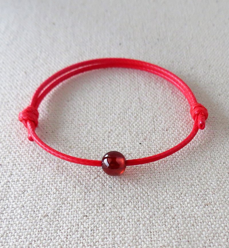 Fashion 【Love ‧ Happiness】 Orange Pomegranate Korean wax bracelet**2**Happy happiness love - สร้อยข้อมือ - เครื่องเพชรพลอย สีแดง