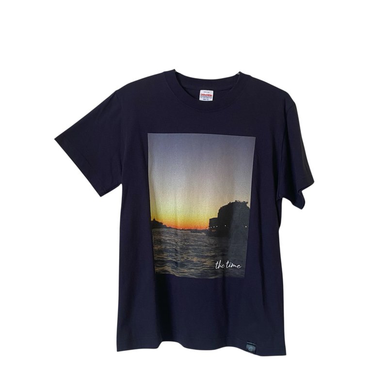 5.6oz.Tシャツ-the time- - 男 T 恤 - 棉．麻 藍色