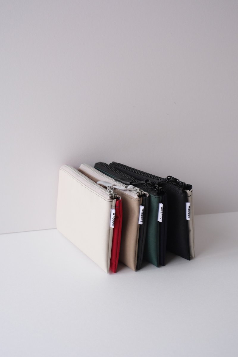 【2TONE mini wallet】3つの収納 軽量高機能ナイロン - 錢包/皮夾/長短夾 - 尼龍 紅色