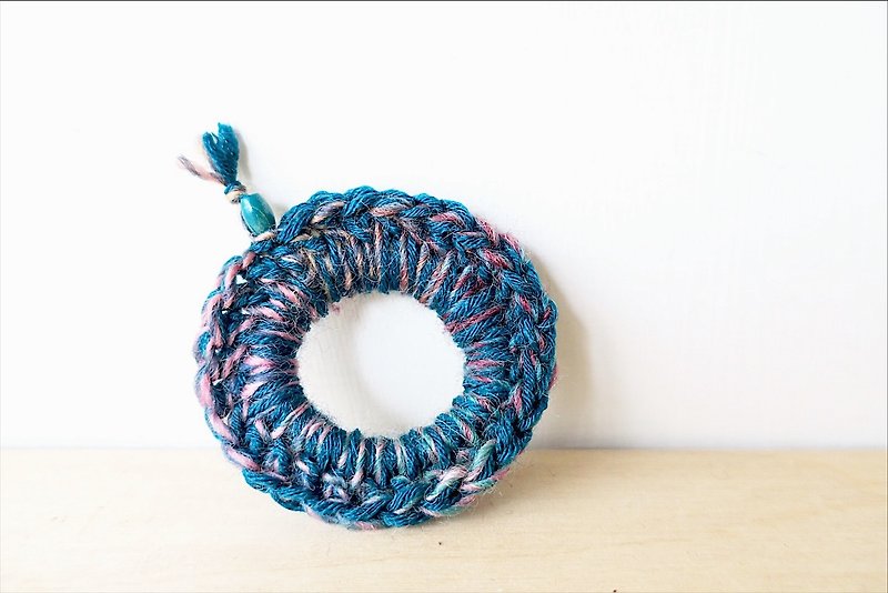 [Endorphin braided hair ring] - เครื่องประดับผม - ขนแกะ สีน้ำเงิน