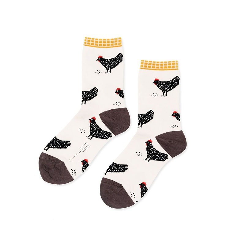 Hansel from Basel Cuckoo Chicken Socks / Socks / comfortable cotton socks / socks - ถุงเท้า - กระดาษ ขาว