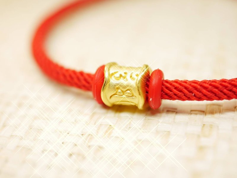 Gold bracelet-gold six-word motto pure gold gold jewelry-gold 9999 (free Milan bracelet) - Bracelets - 24K Gold Gold