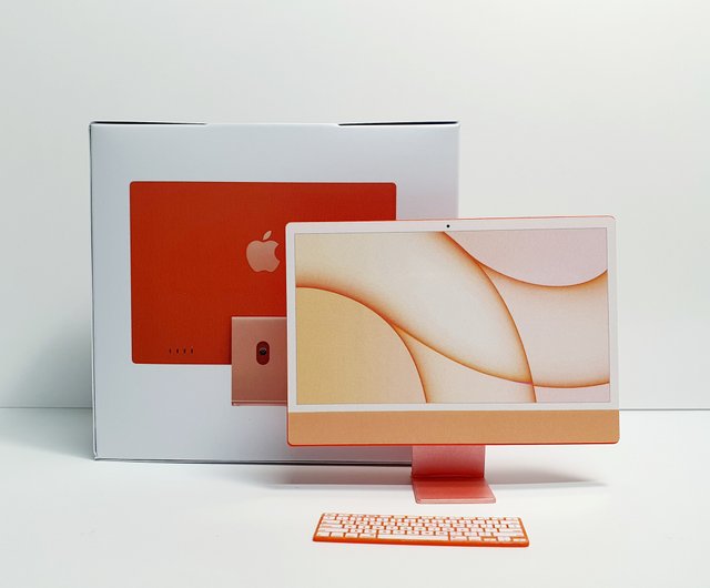 New 2021 Apple iMac 24 (ORANGE) TOY for dollhouse or Similar Dolls