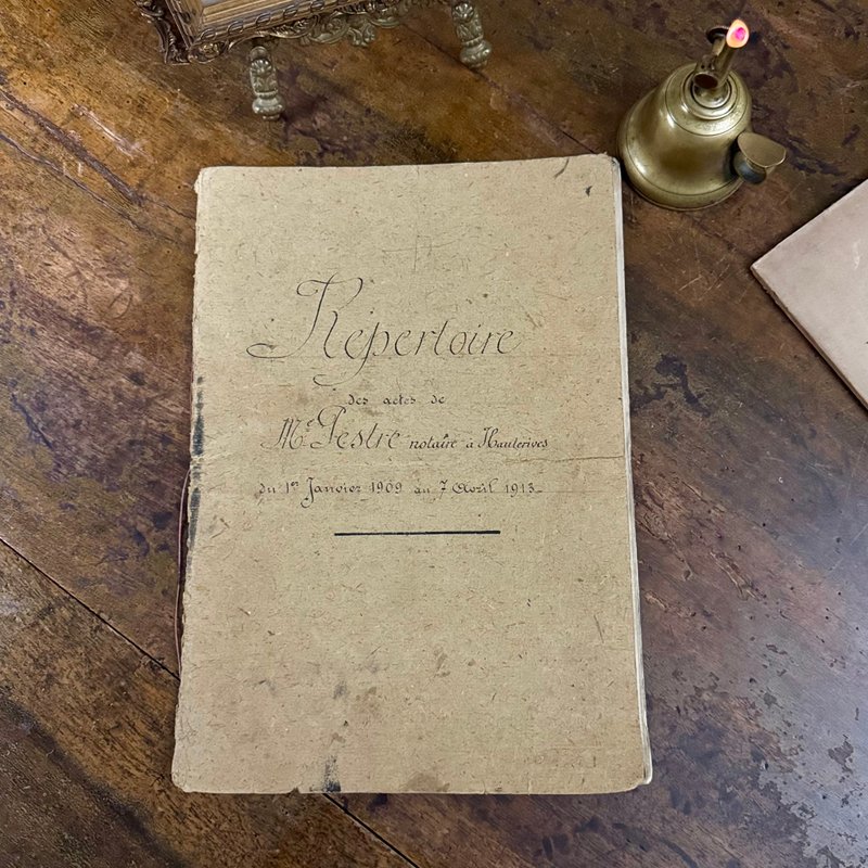 50626-珍藏法國百年文件 1909年公證登錄簿 - 刊物/書籍 - 紙 