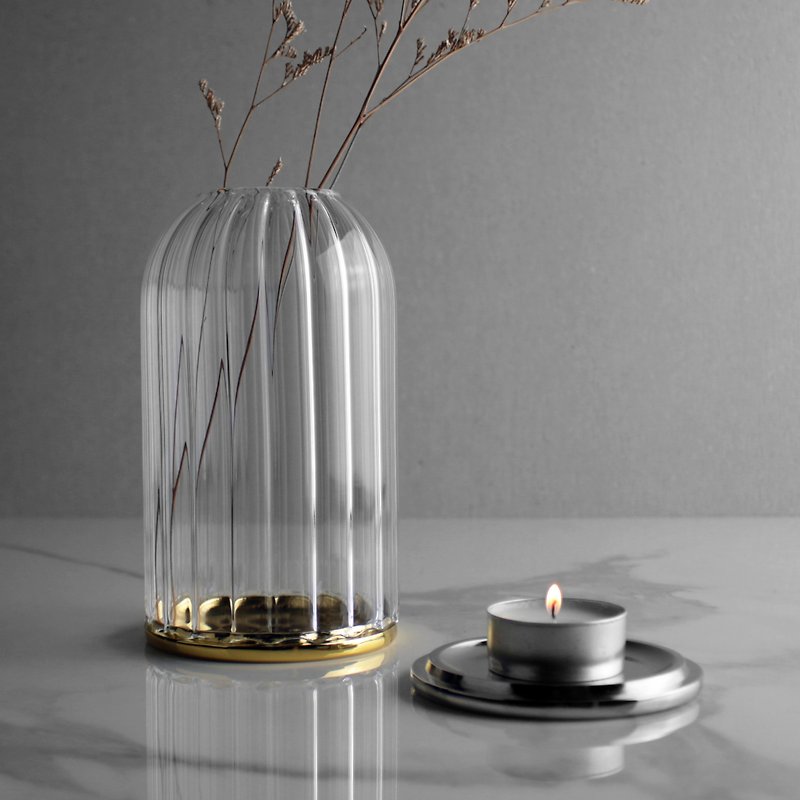 贊金系列 燭台 - 香氛蠟燭/燭台 - 玻璃 銀色