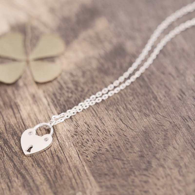 ハート ロック ネックレス シルバー925 - 項鍊 - 其他金屬 銀色