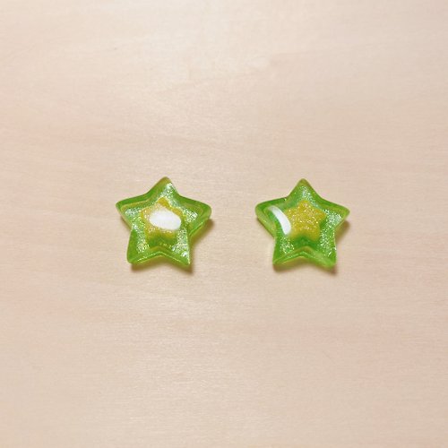 鳥嶼 Niaoyoo 復古綠糖果星星耳環