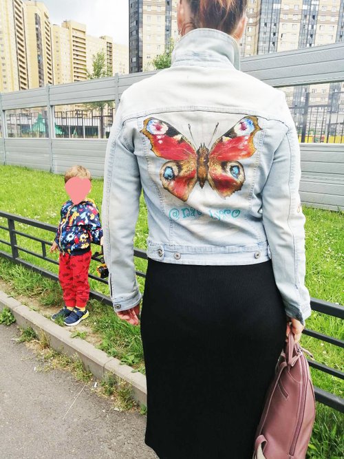 Buy Hand Painted Denim Jacket Magic Nature Custom Jacket Hand