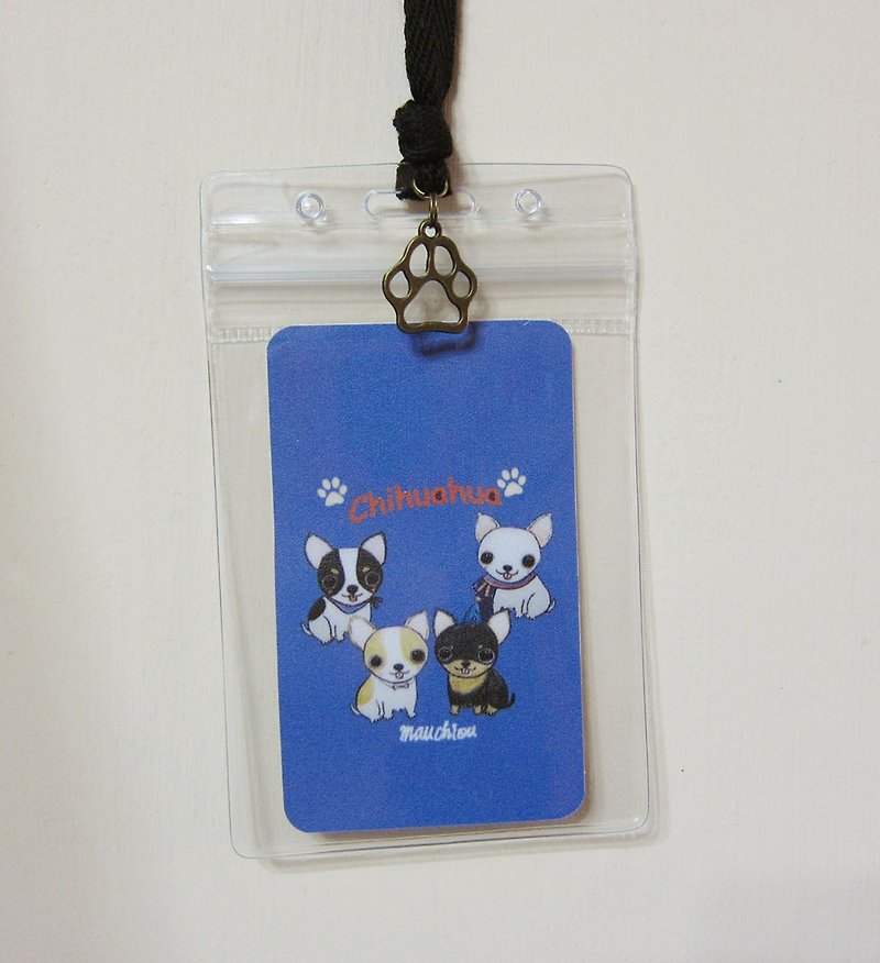 Luggage Tag ID Card Holder Kit Chihuahua - Luggage Tags - Waterproof Material Blue