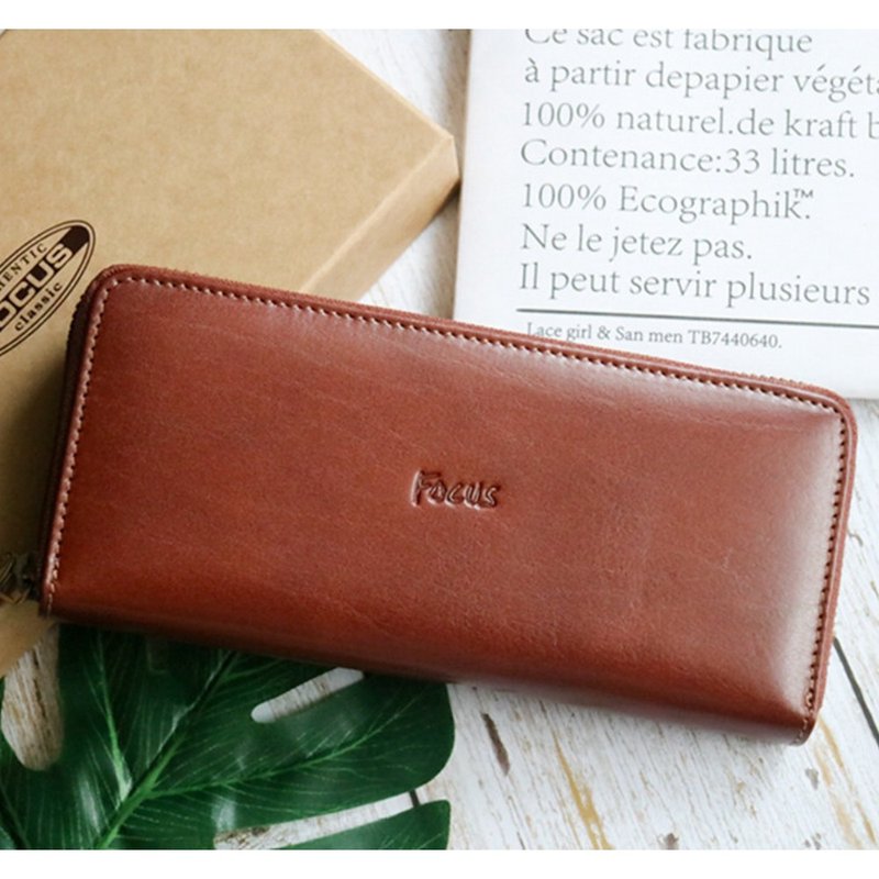 [Genuine Leather Long Clip] Women's Long Clip Zipper Bag/8 Card Coin Bag Women's Long Clip/Leather Wallet - กระเป๋าสตางค์ - หนังแท้ 