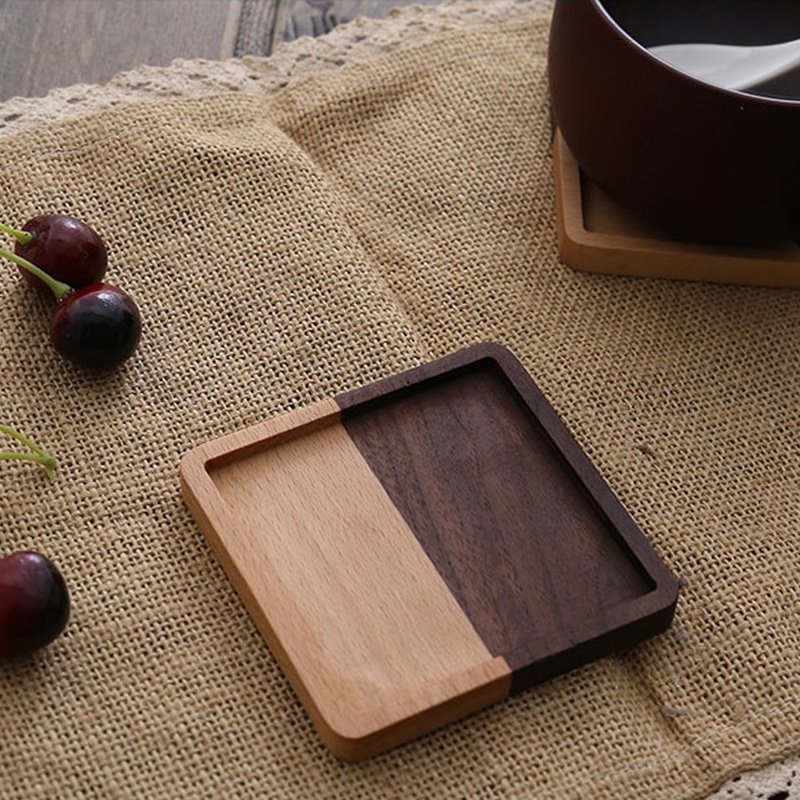 LINKIFE wood series solid wood splicing coaster four in - ที่รองแก้ว - ไม้ 