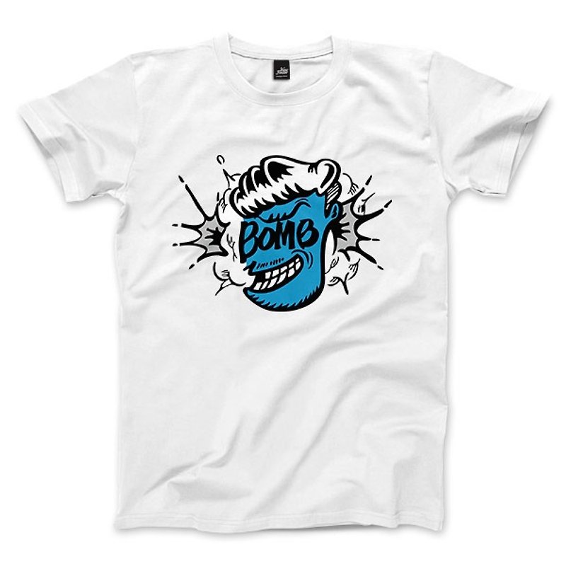 Mr.BOMB-ホワイト-ユニセックスTシャツ - Tシャツ メンズ - コットン・麻 ホワイト