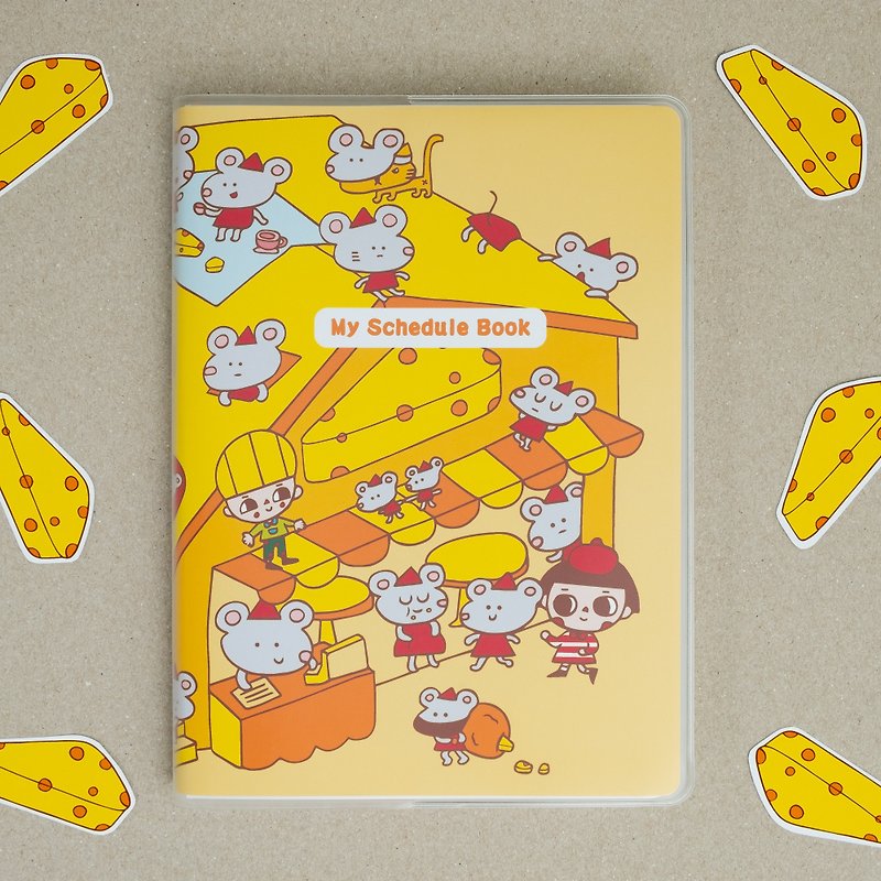 Schedule Book /  Mouse And Cheese - สมุดบันทึก/สมุดปฏิทิน - กระดาษ สีเหลือง