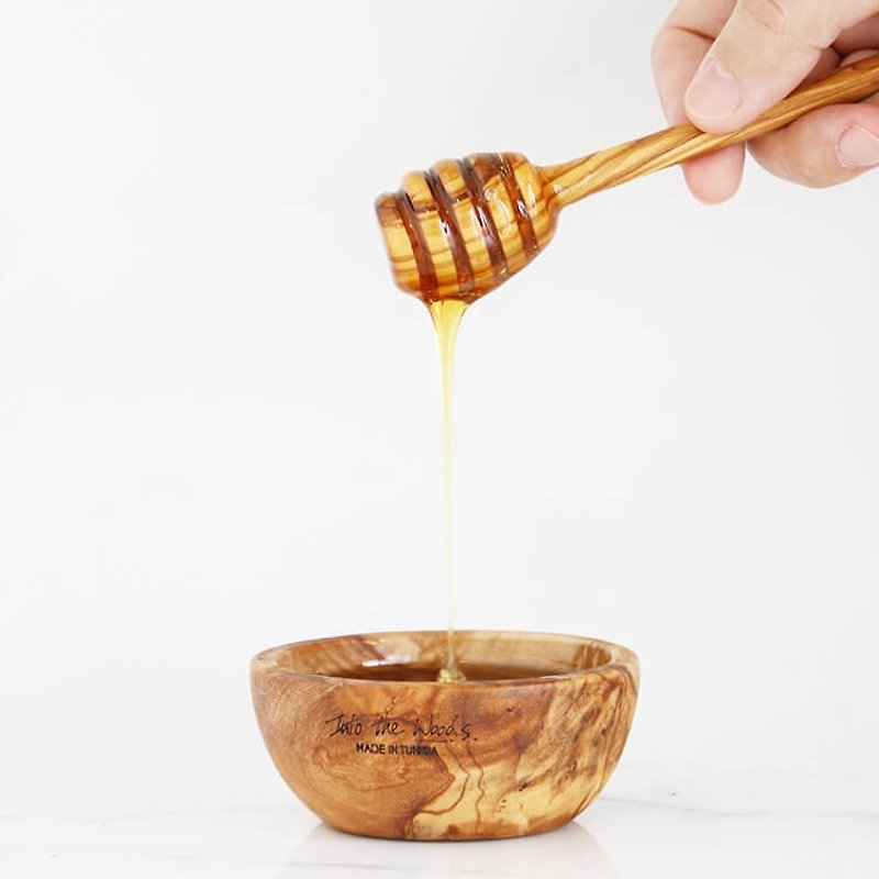 Olive wood Honey Spoon/ Honey Dipper - Cookware - Wood Orange