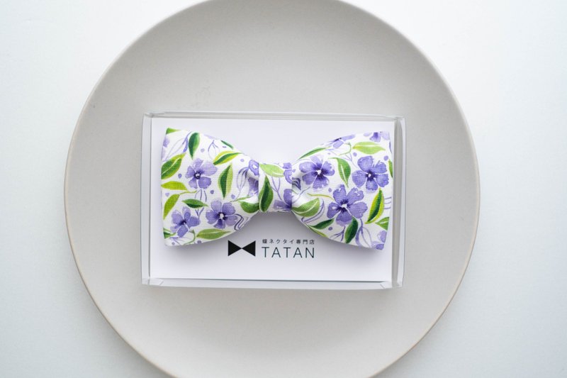 TATAN purple flower bow tie - Ties & Tie Clips - Cotton & Hemp Purple