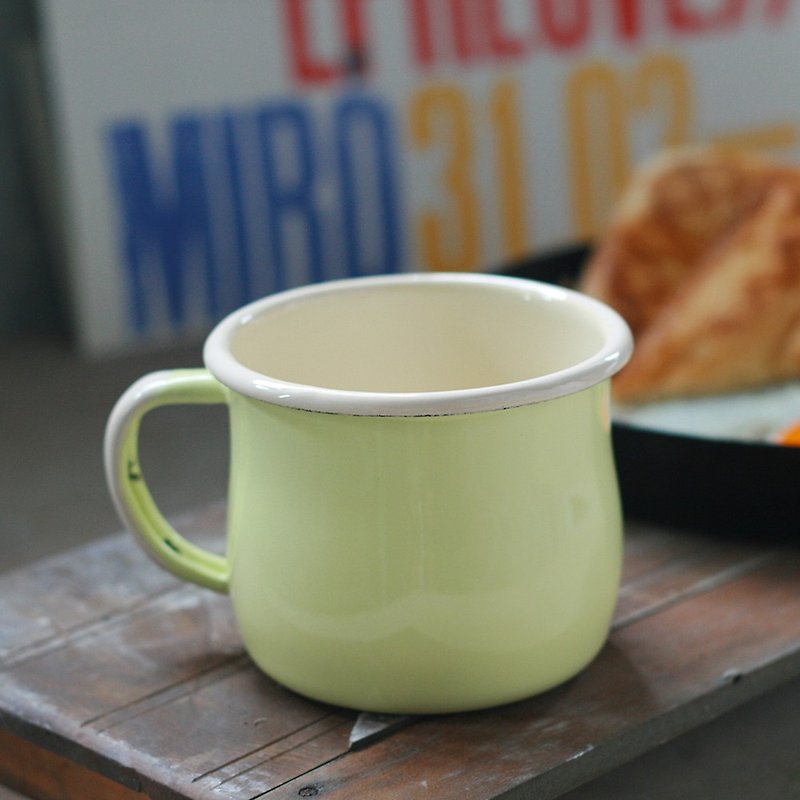 Polish Emalia Olkusz enamel pot-bellied cup 250ml (lemon yellow) (FDN000490) - แก้วมัค/แก้วกาแฟ - วัตถุเคลือบ สีเหลือง