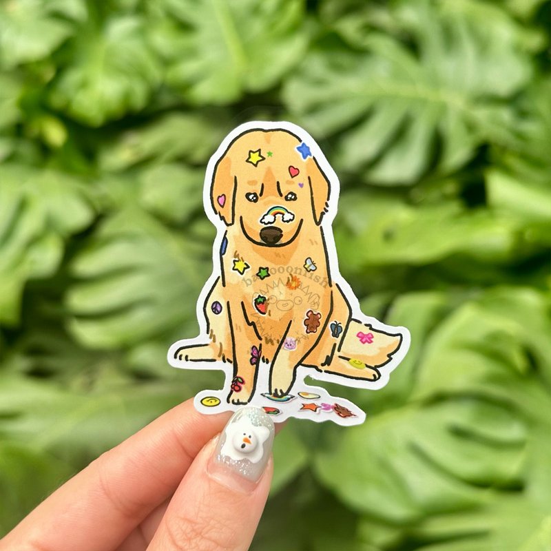 sticker hoarder golden retriever sticker - สติกเกอร์ - กระดาษ 