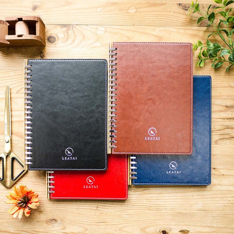 A5 retractable imitation leather loose-leaf notebook-times are quiet and peaceful. Pure cover/back cover - Notebooks & Journals - Faux Leather Multicolor