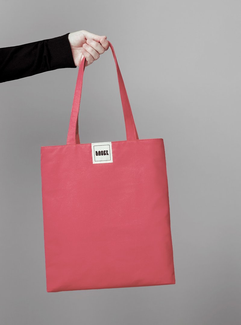 Non-printing minimalist shoulder canvas bag (middle) / coral powder - Messenger Bags & Sling Bags - Other Materials Pink