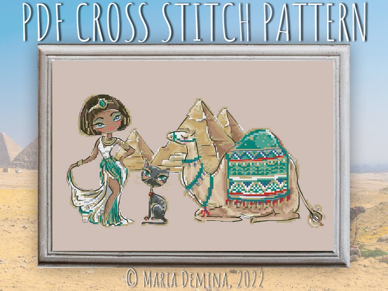 Cleopatra PDF cross stitch pattern - 手工藝教學/工具書 - 其他材質 