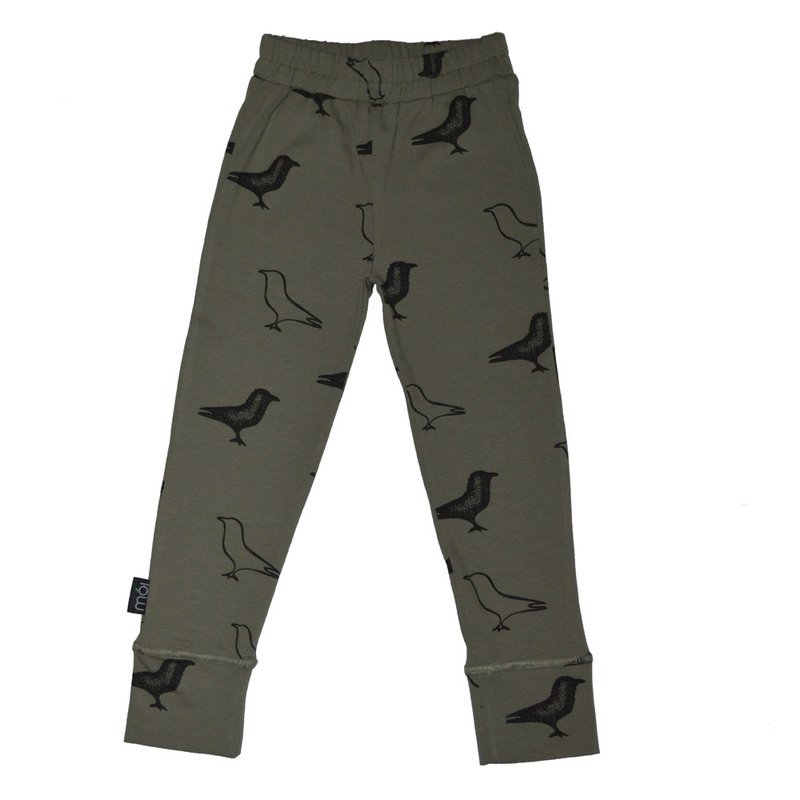 Moi Kids Icelandic organic cotton children's trousers - 2 to 6 years old military green le4 - Pants - Cotton & Hemp Green