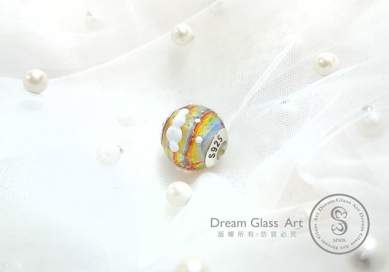 Dream Glass Art 寵物成長生命時光紀念飾品琉璃珠 彩虹橋 - 圓滿 - 手鍊/手環 - 玻璃 多色