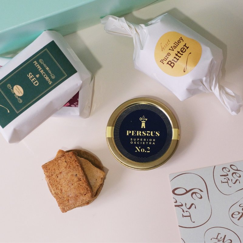 Desert Luxury PERSEUS Caviar Cookies Gift Box - Handmade Cookies - Fresh Ingredients 