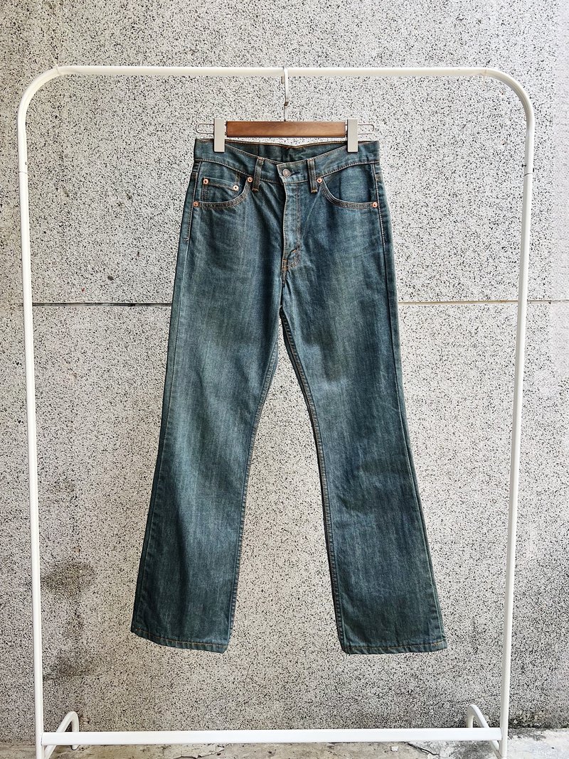 Levis / 517 W28腰 素面藍綠色週末派對 古著牛仔丹寧牛仔長褲 - 女長褲 - 棉．麻 藍色