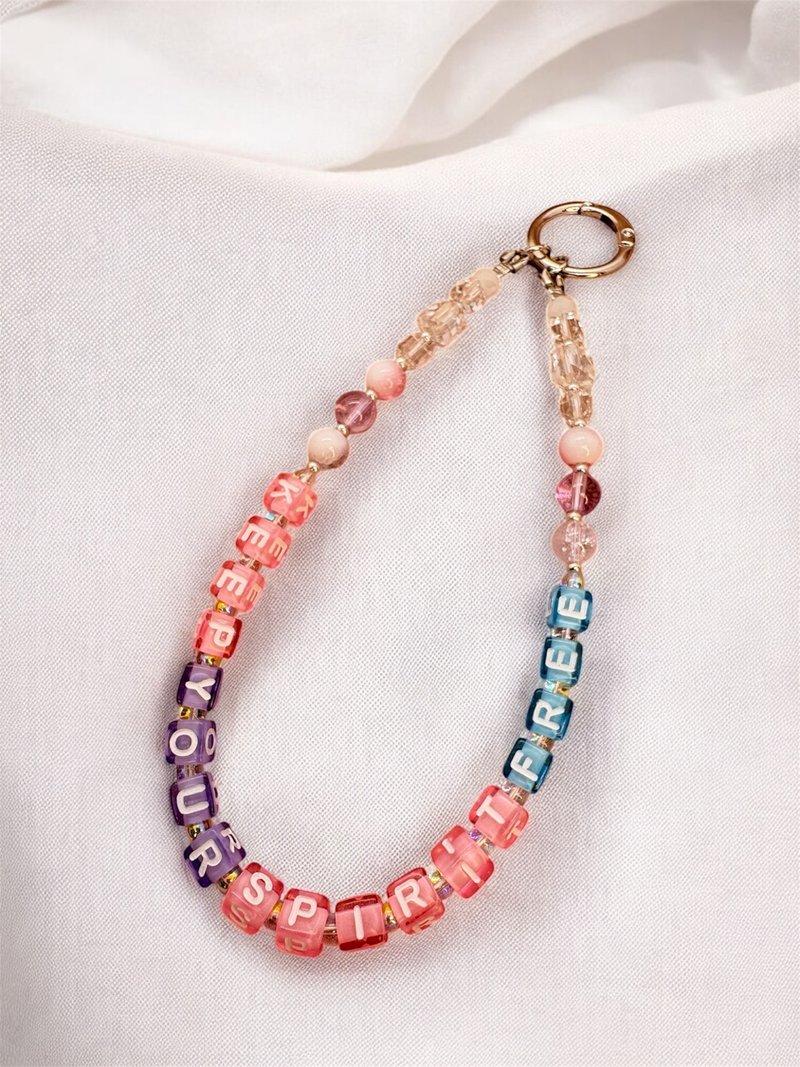 Rom828 Beaded Phone Strap - Keep your spirit free - Lanyards & Straps - Other Materials 