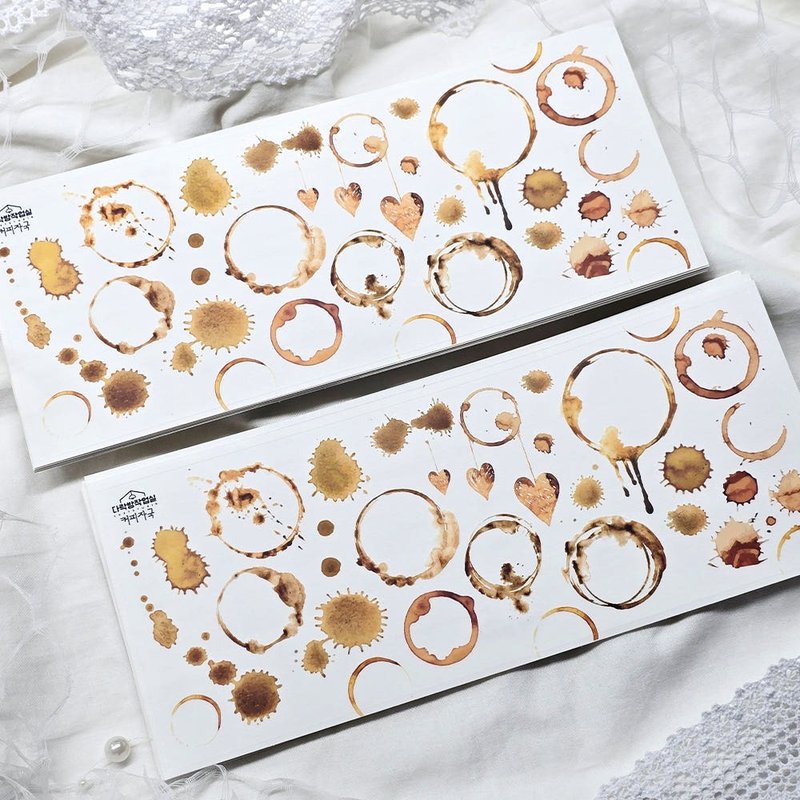 :Coffee marks: Matte Transparent sticker - 貼紙 - 其他材質 